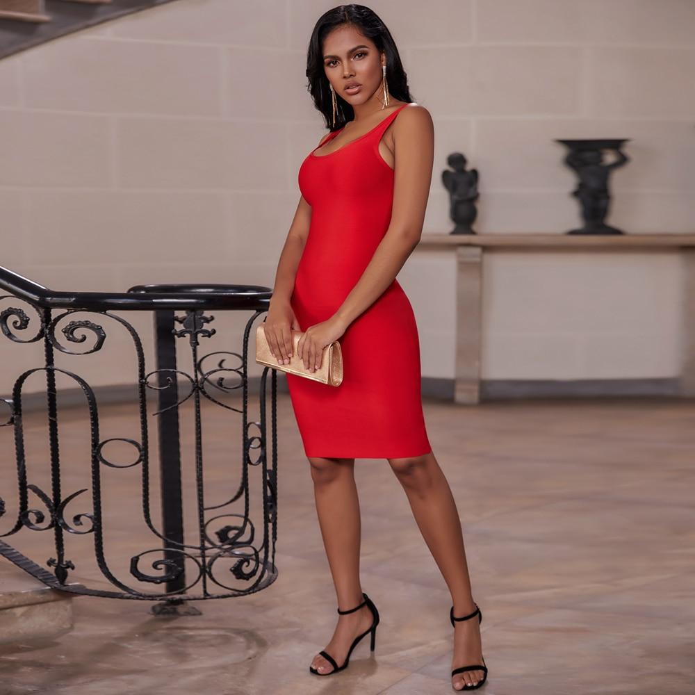 Basic Square Neck Bandage Dress - dresses