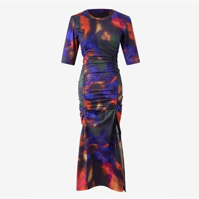Double Trouble Tie Dye Split Dress - dresses Dresses