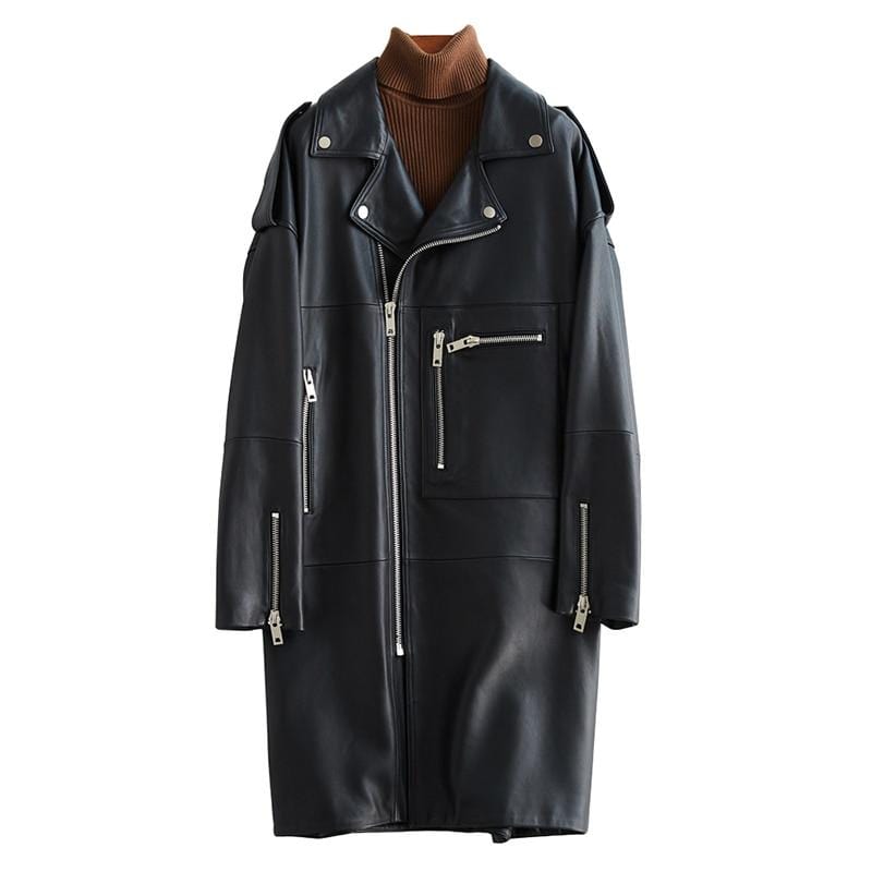 Digging It Oversized Leather Jacket - coats