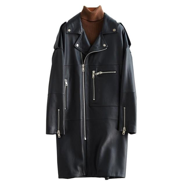Digging It Oversized Leather Jacket - coats