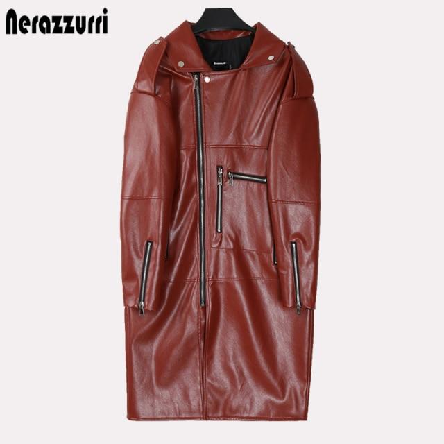 Digging It Oversized Leather Jacket - coats