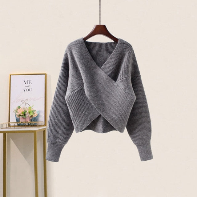 Pixie Knitted Mesh Skirt Set - Grey Top / XXL - two piece