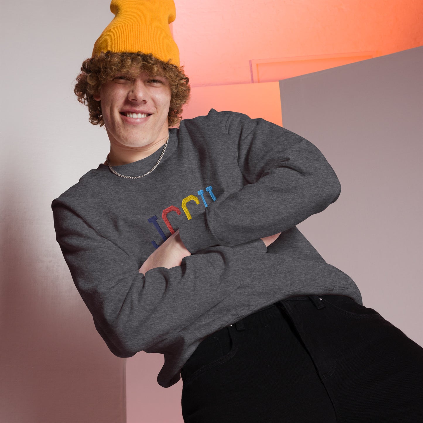 JCCU Embroidered Unisex Sweatshirt - Dark Heather / S -