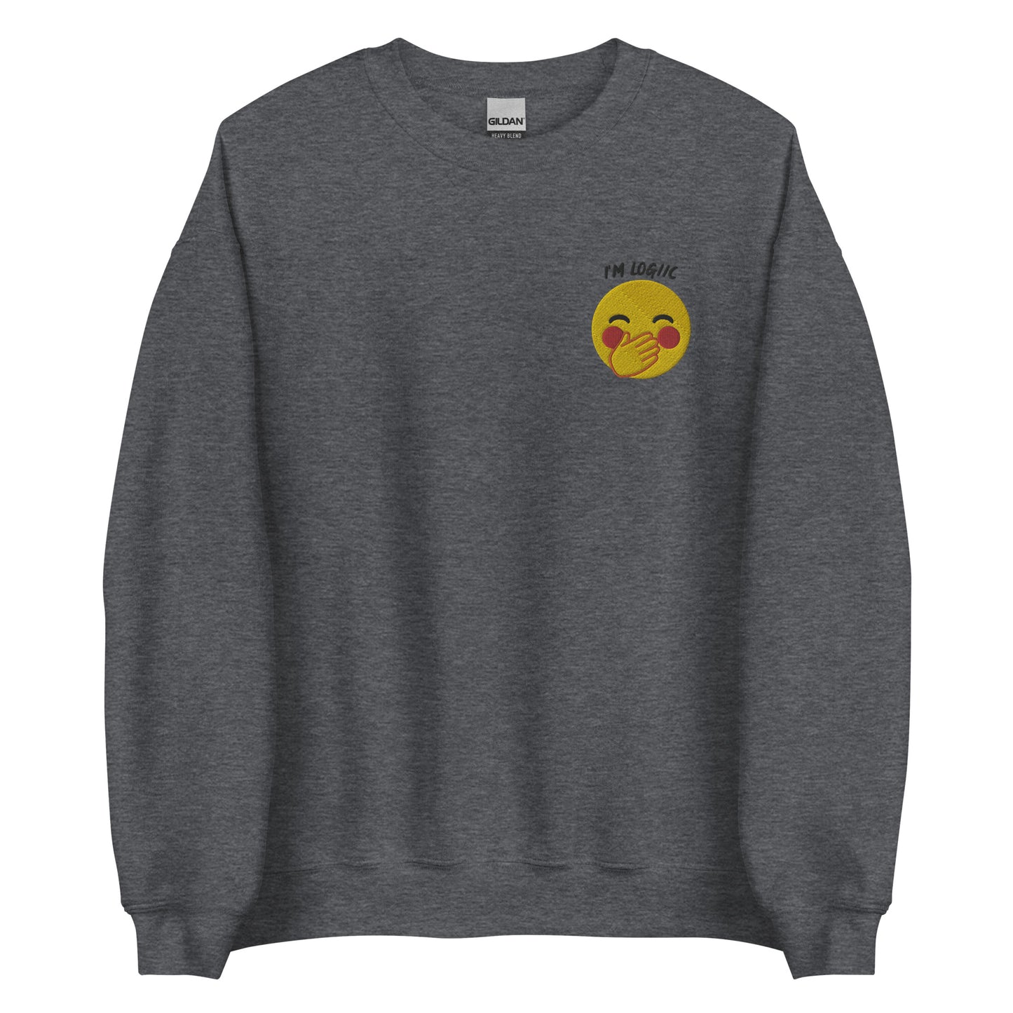 Giggle Emoji Unisex Sweatshirt - Dark Heather / S