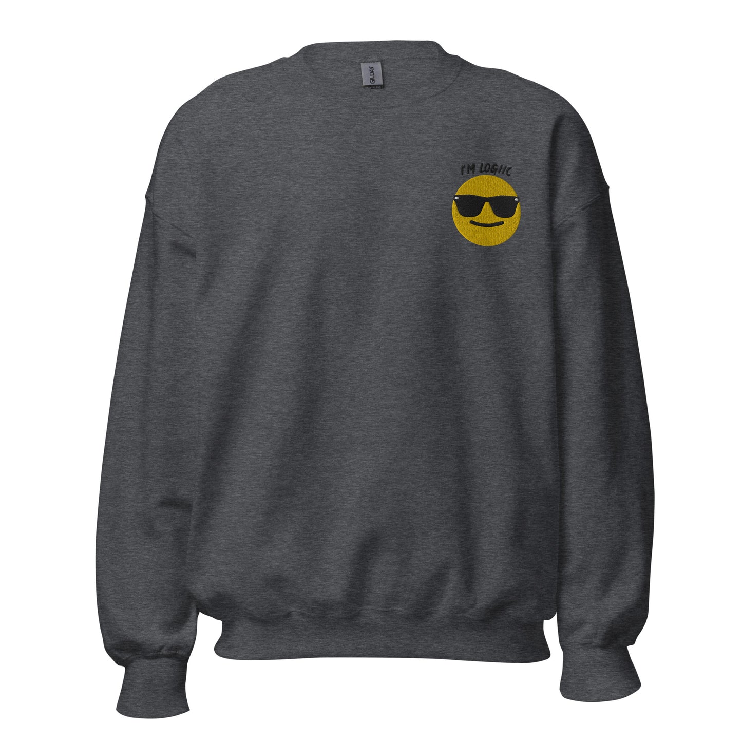Cool Guy Emoji Unisex Sweatshirt - Dark Heather / S