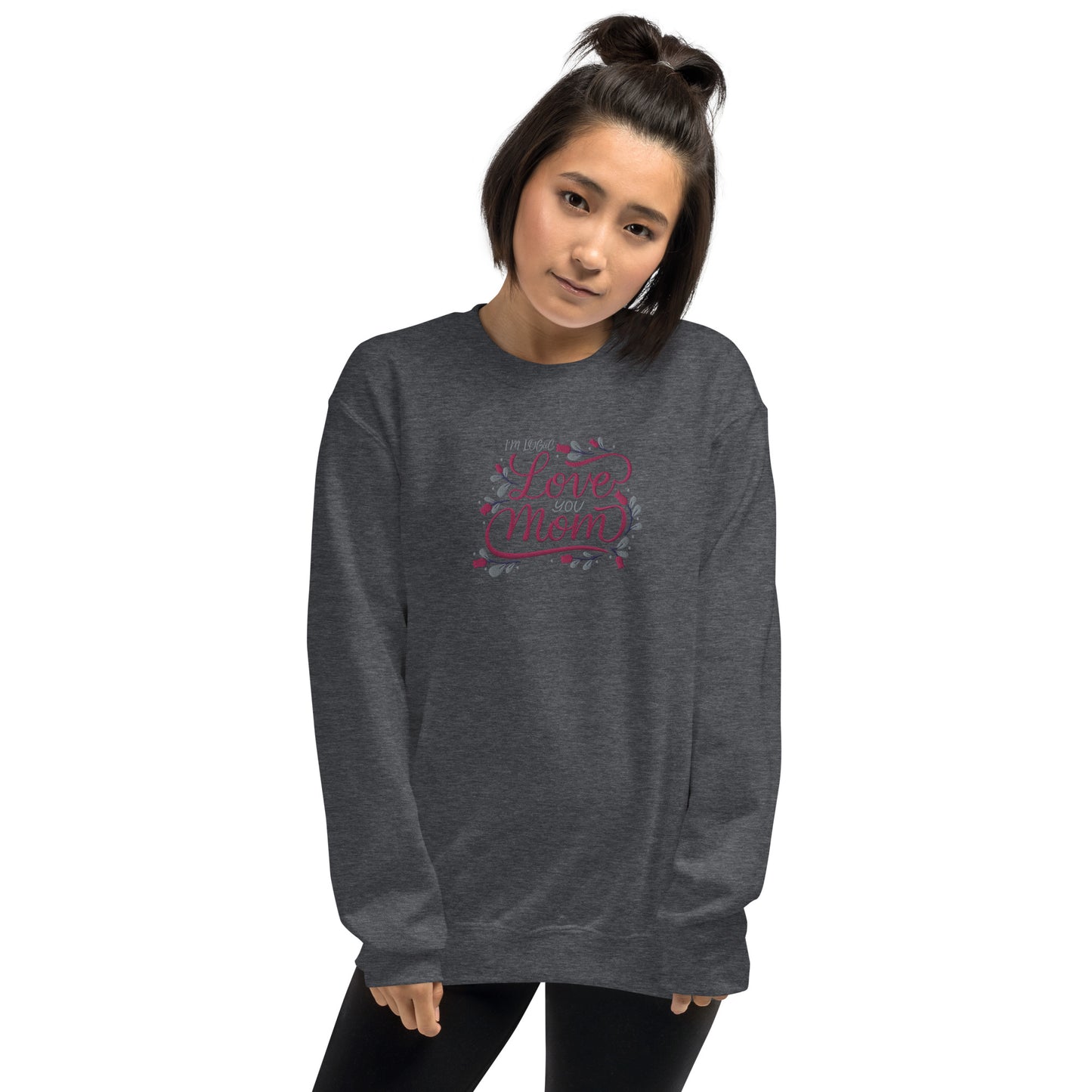 Love You Mom Unisex Sweatshirt - Dark Heather / S - Shirts &