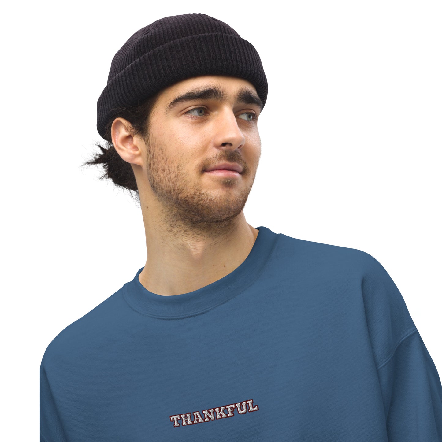 Thankful Unisex Sweatshirt - Indigo Blue / S