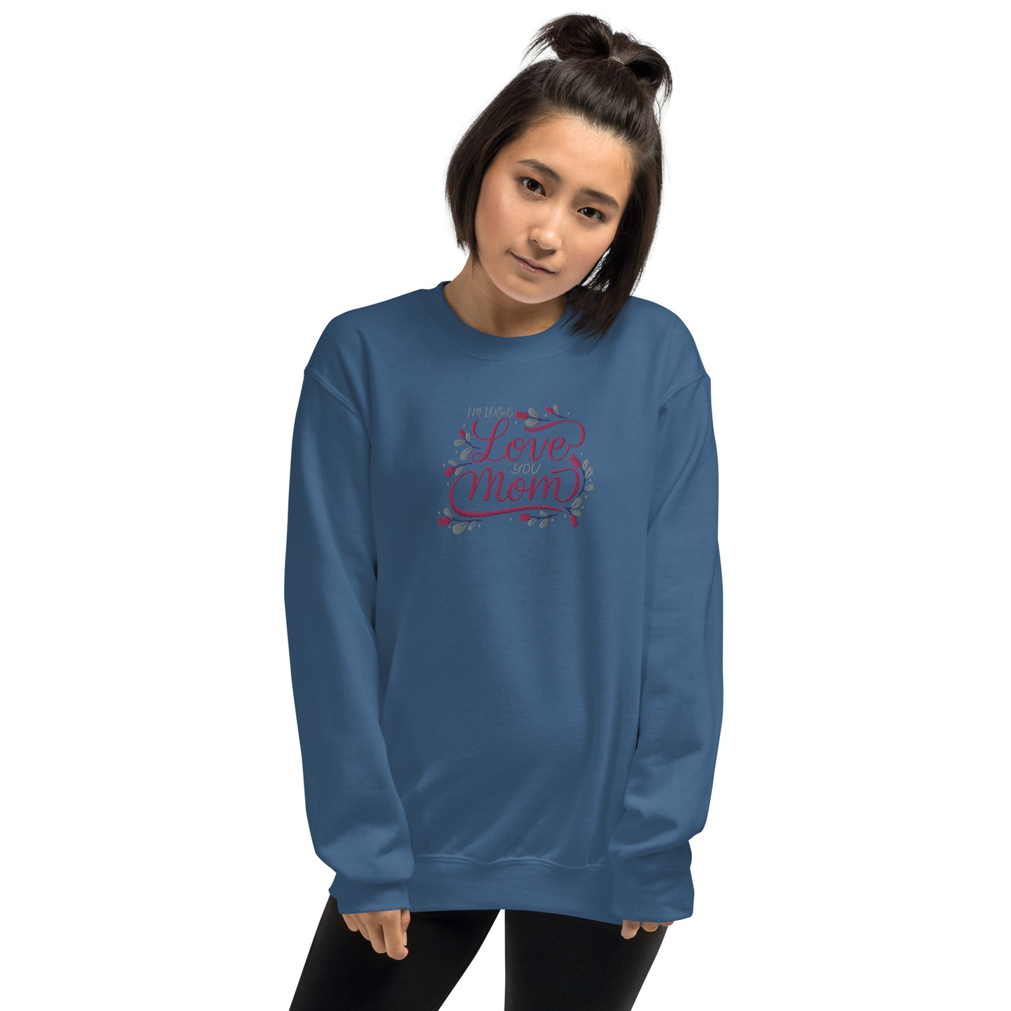 Love You Mom Unisex Sweatshirt - Indigo Blue / S - Shirts &