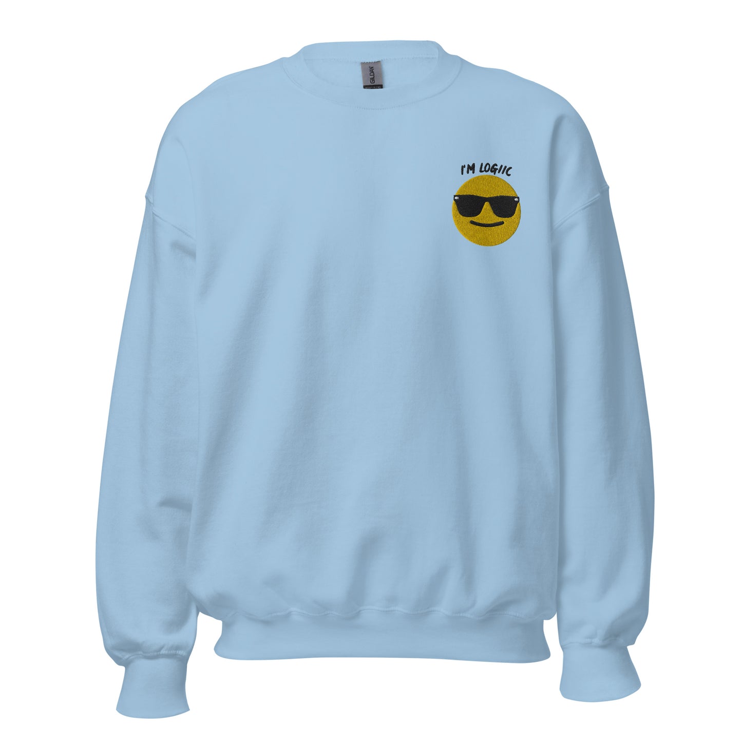 Cool Guy Emoji Unisex Sweatshirt - Light Blue / S