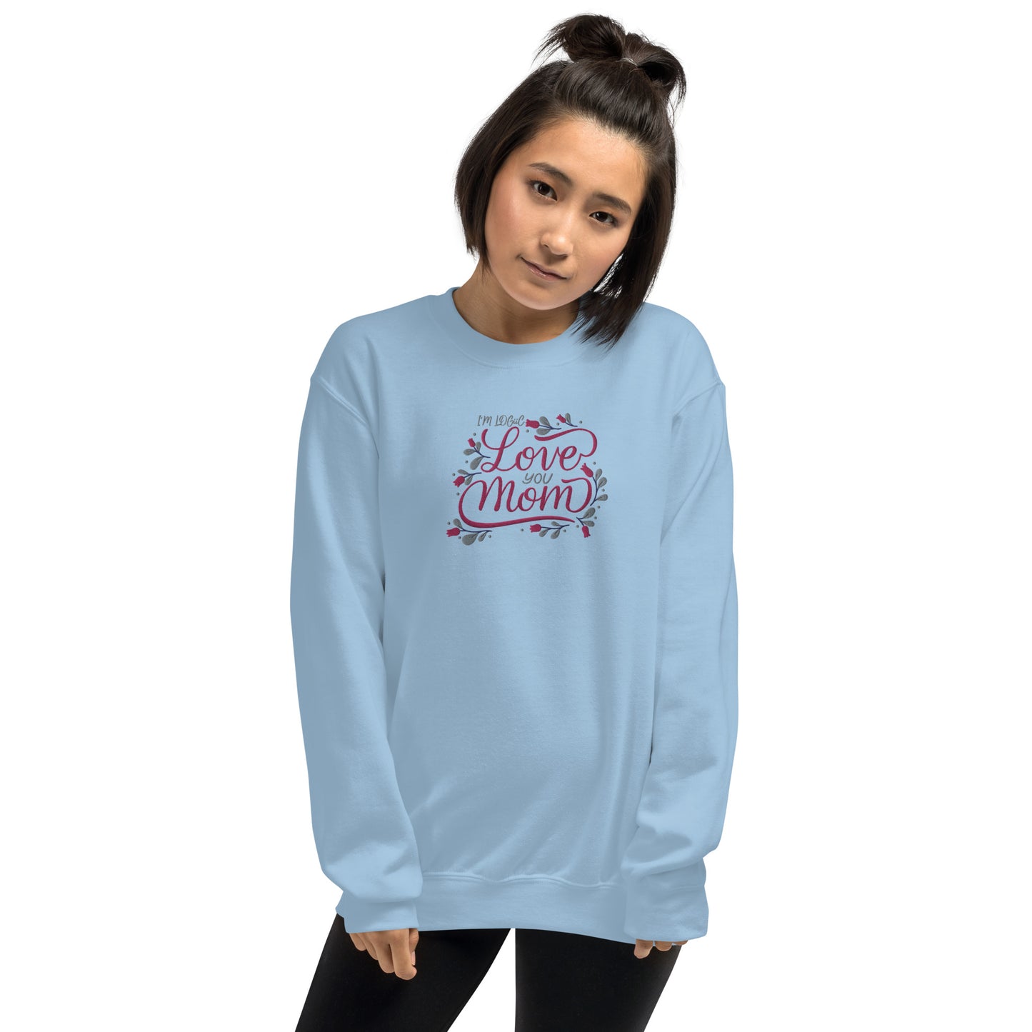 Love You Mom Unisex Sweatshirt - Light Blue / S - Shirts &