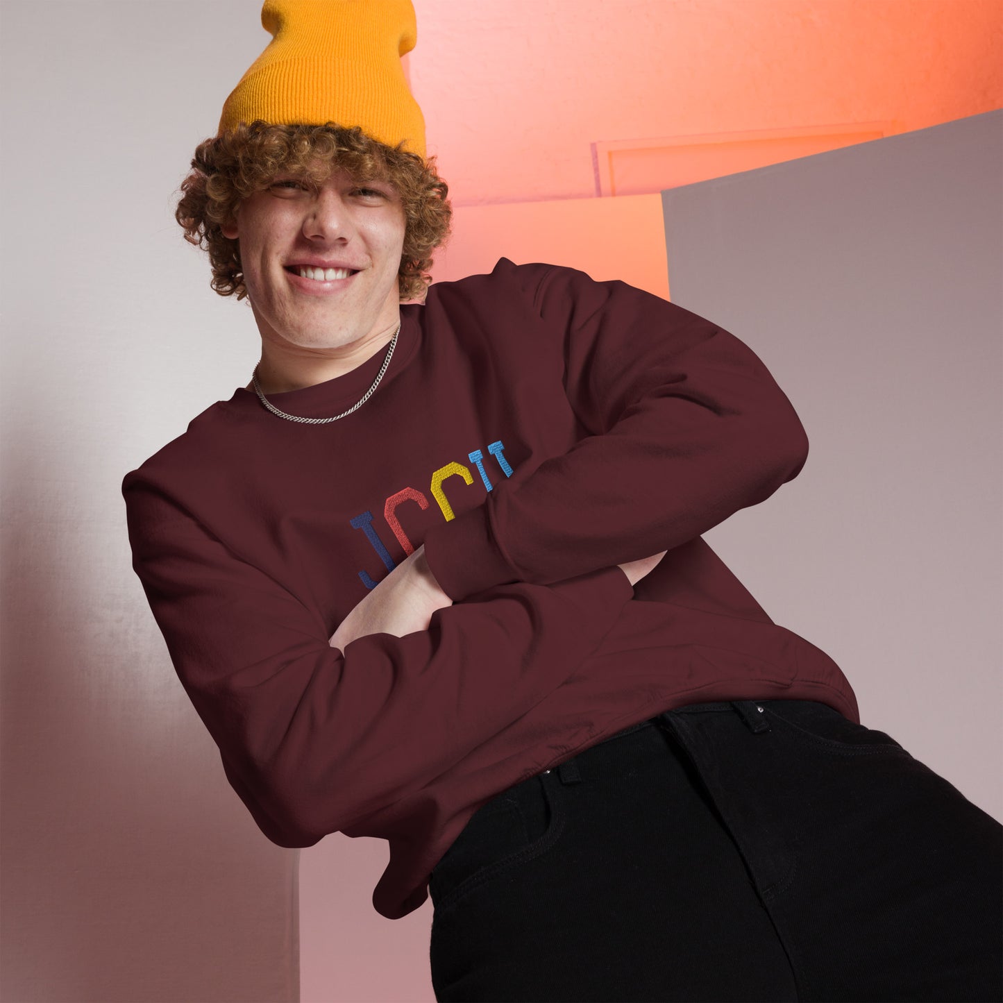 JCCU Embroidered Unisex Sweatshirt - Maroon / S - Shirts &
