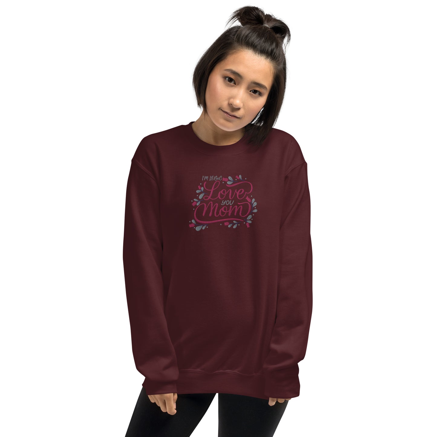 Love You Mom Unisex Sweatshirt - Maroon / S - Shirts & Tops
