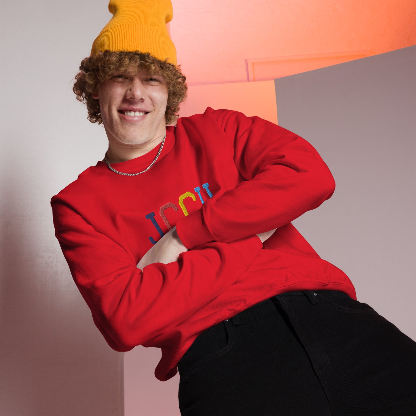 JCCU Embroidered Unisex Sweatshirt - Red / S - Shirts & Tops