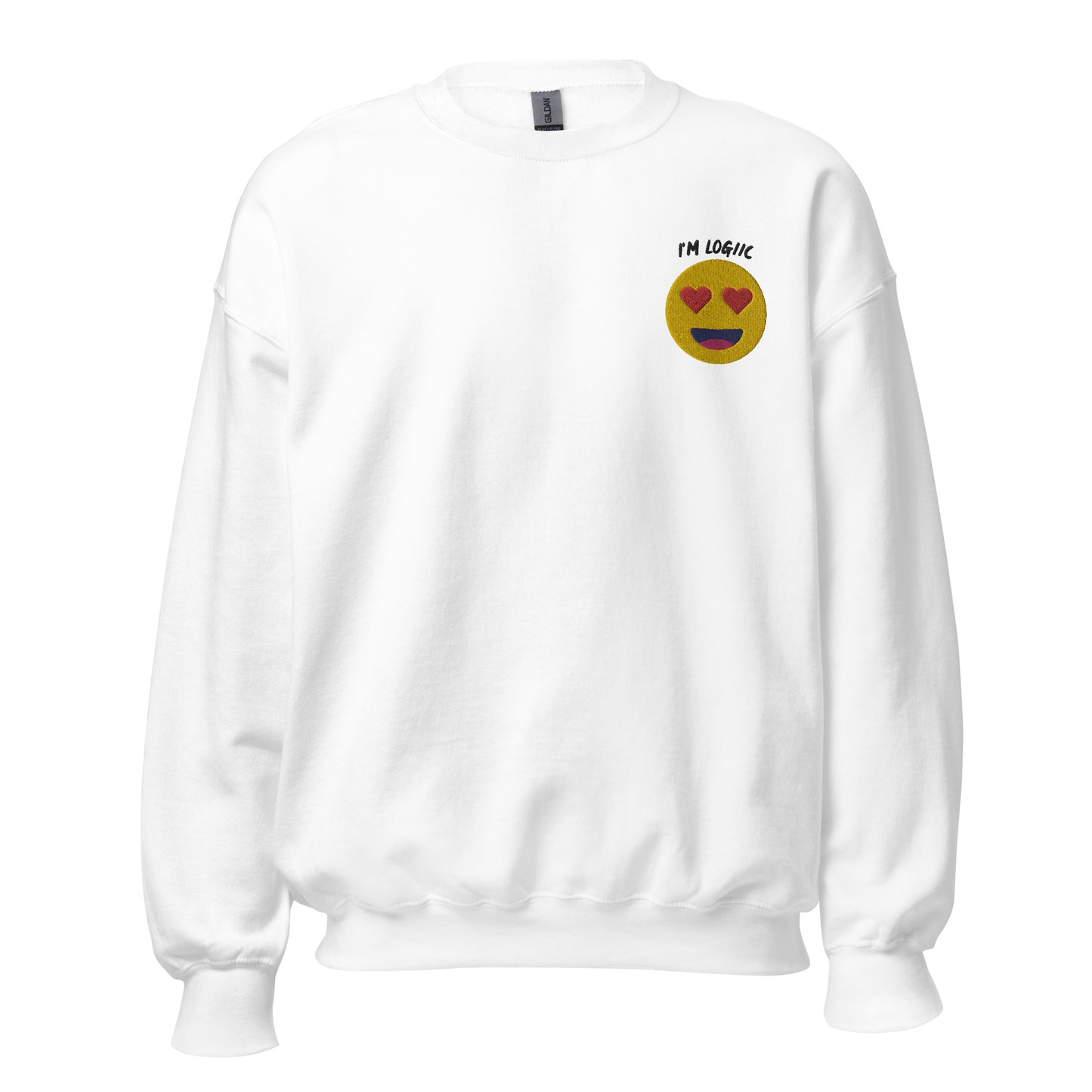 Heart Eyes Emoji Unisex Sweatshirt - White / S