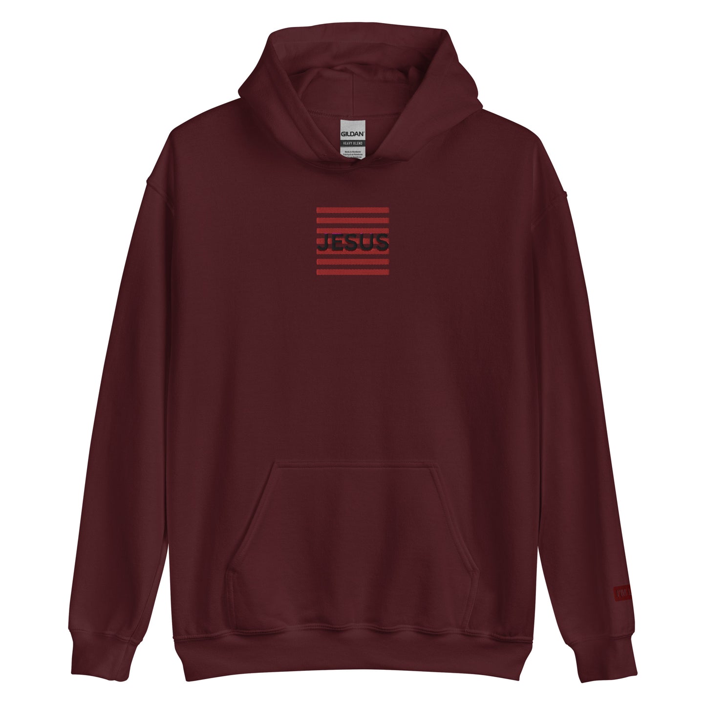 Jesus Embroidery Unisex Hoodie - Maroon / S