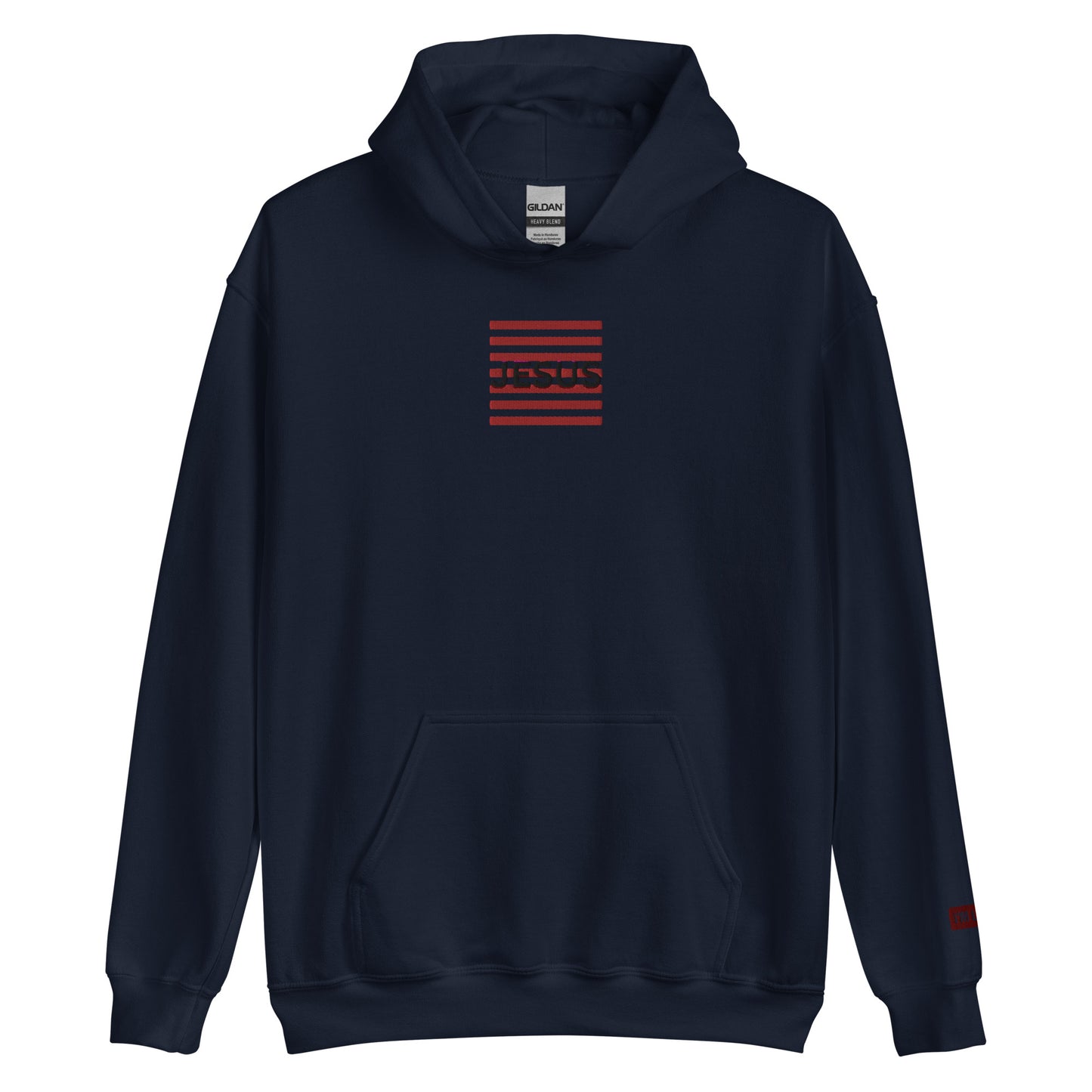 Jesus Embroidery Unisex Hoodie - Navy / S