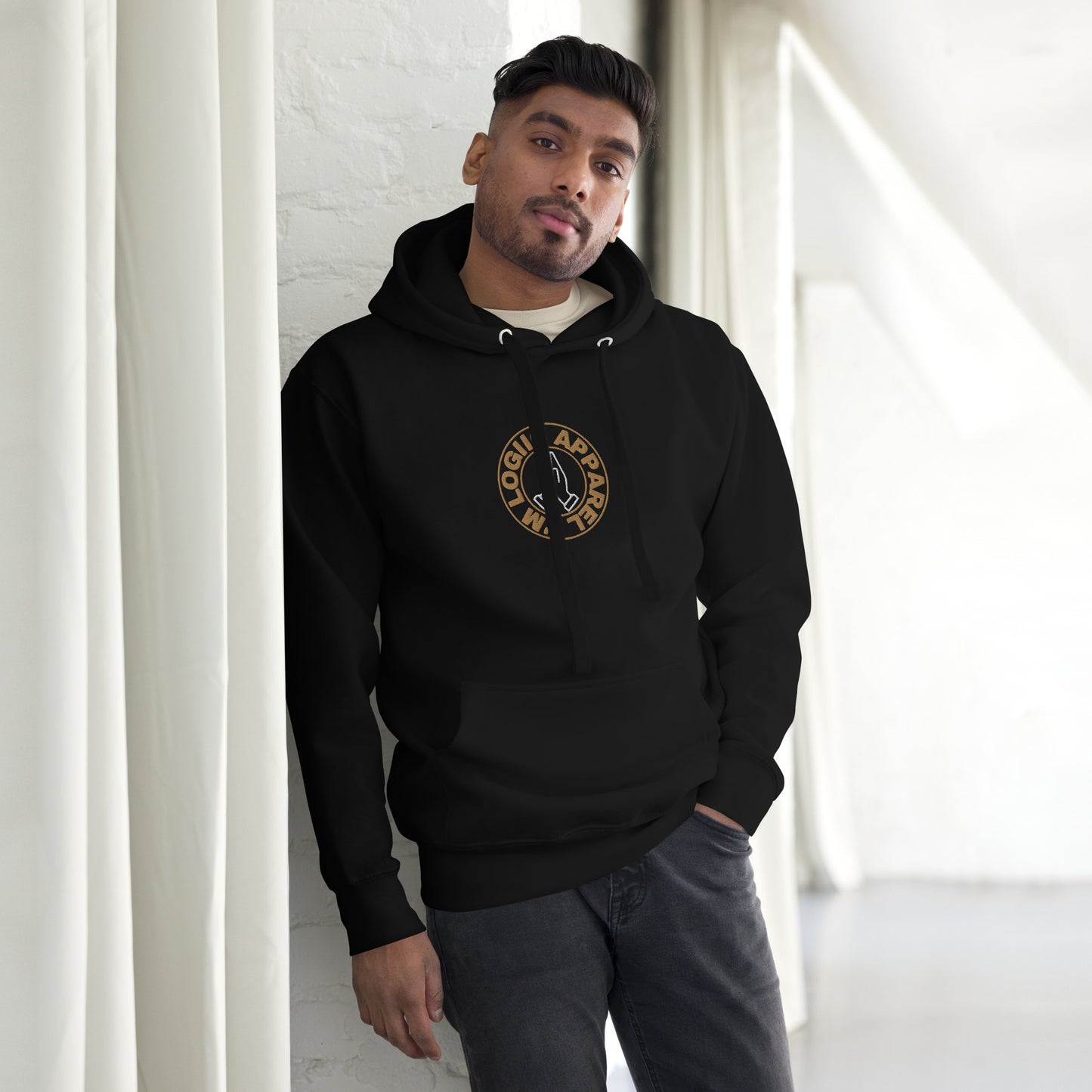 I’M LOGiiC Embroidery Unisex Hoodie - Black / S - Shirts &