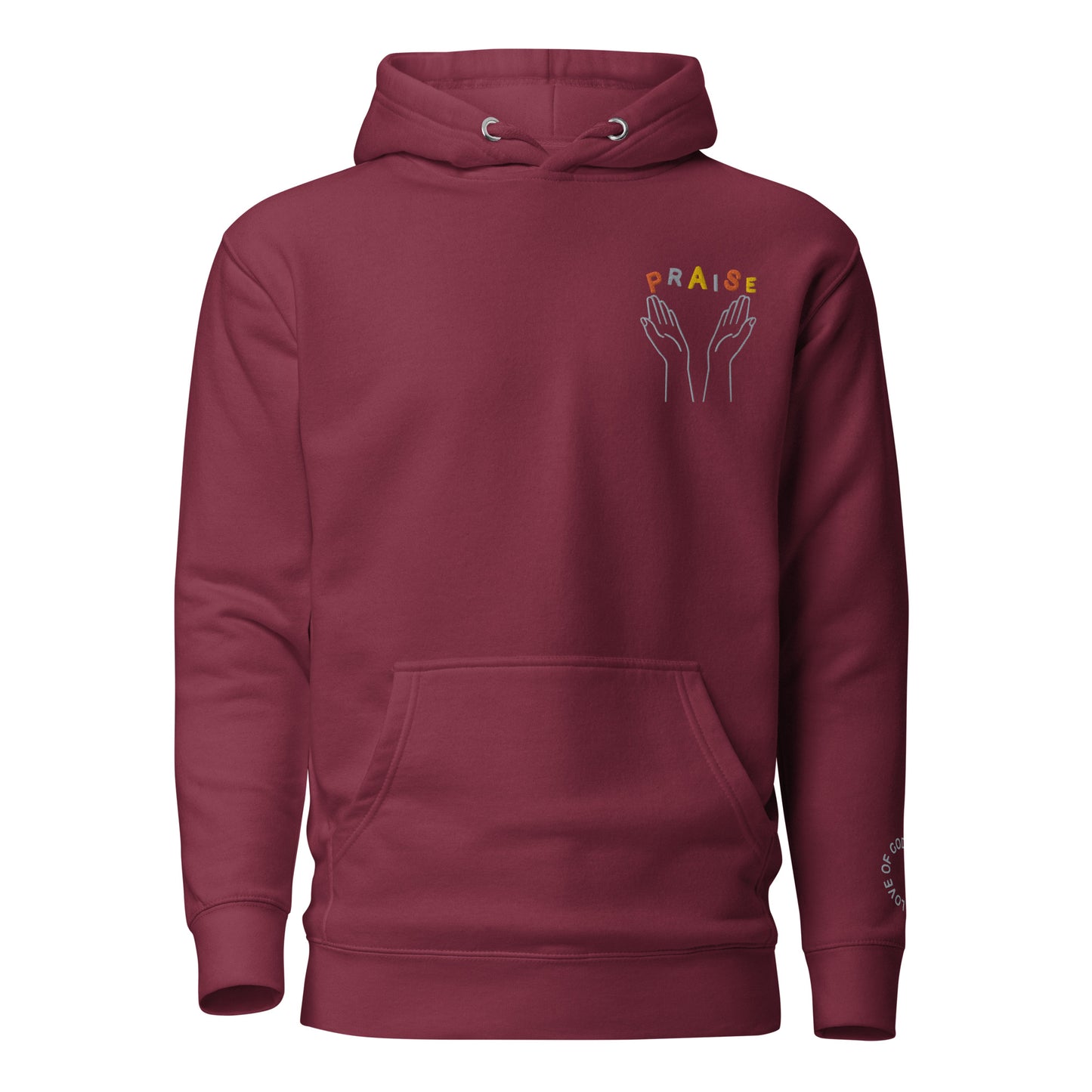 Praise Hands Unisex Hoodie - Maroon / S - Shirts & Tops