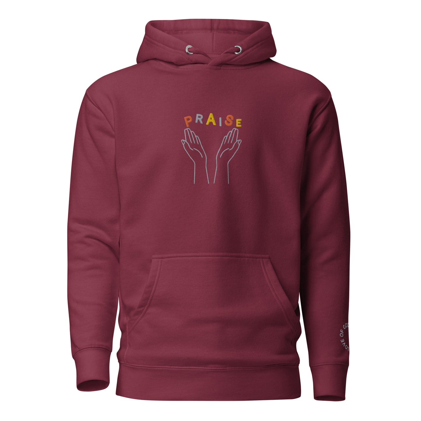 Praise Hands Unisex Hoodie - Maroon / S - Shirts & Tops