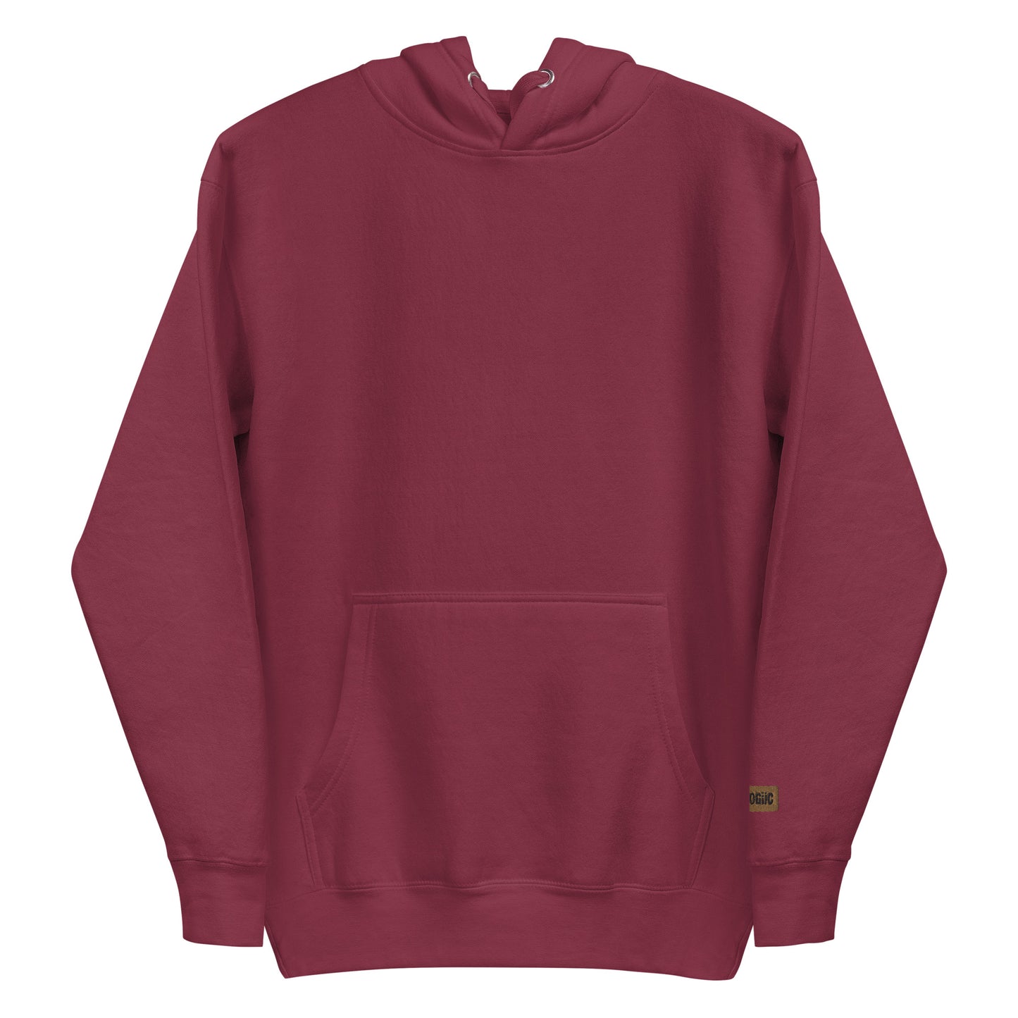 Brand Logo Sleeve Unisex Hoodie - Maroon / S