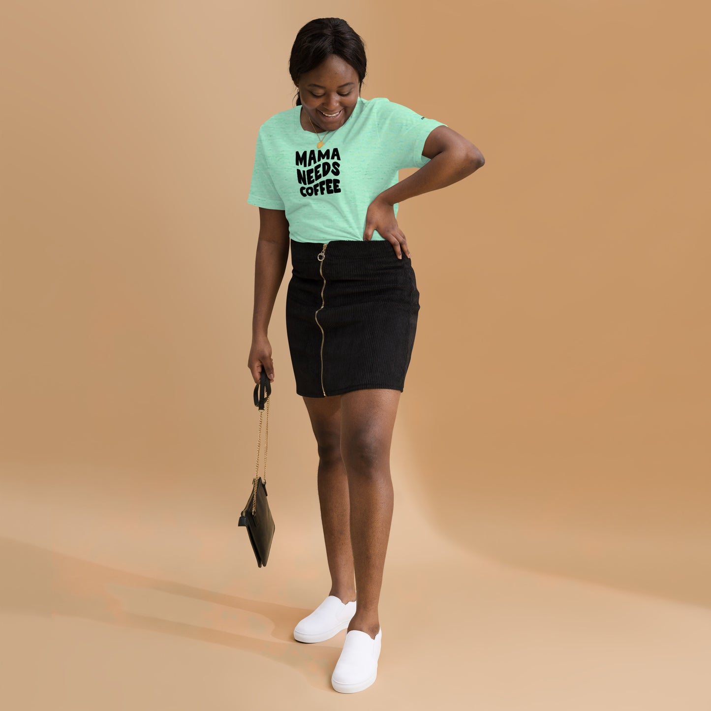 Mama Needs Coffee t-shirt - Heather Mint / S - Shirts & Tops