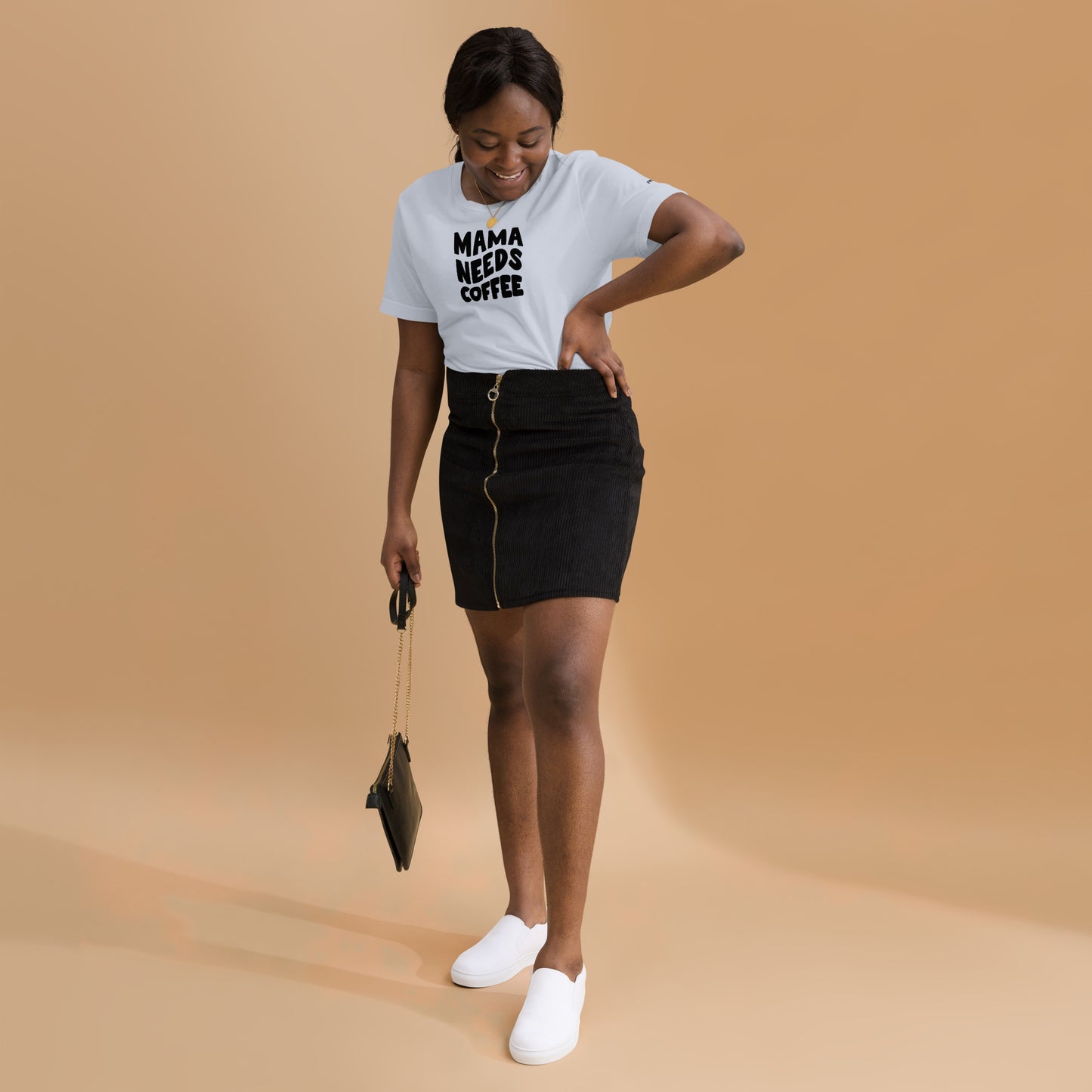 Mama Needs Coffee t-shirt - Light Blue / XS - Shirts & Tops