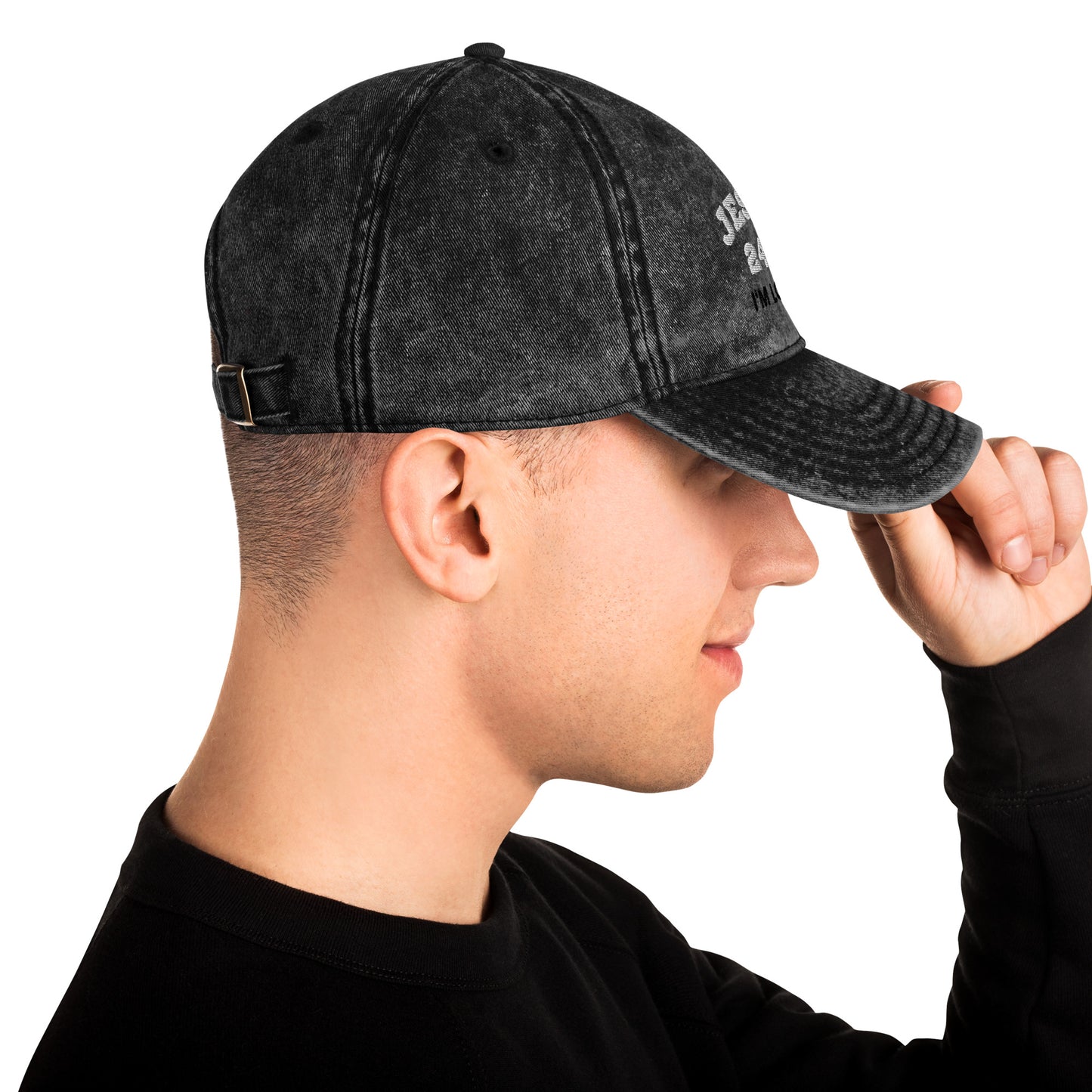Jesus 24/7 Embroidery Vintage Cotton Twill Cap - Hats