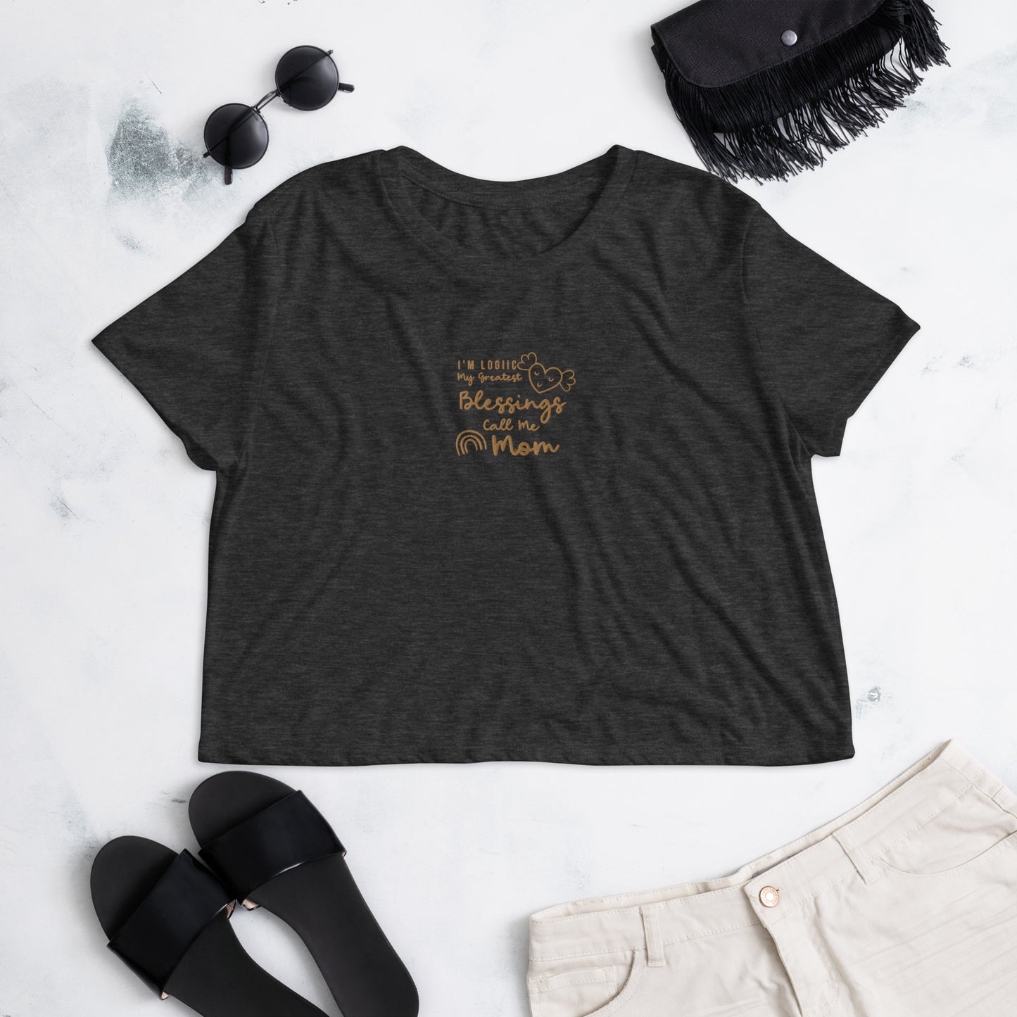 Blessings Mom Crop Tee - Shirts & Tops