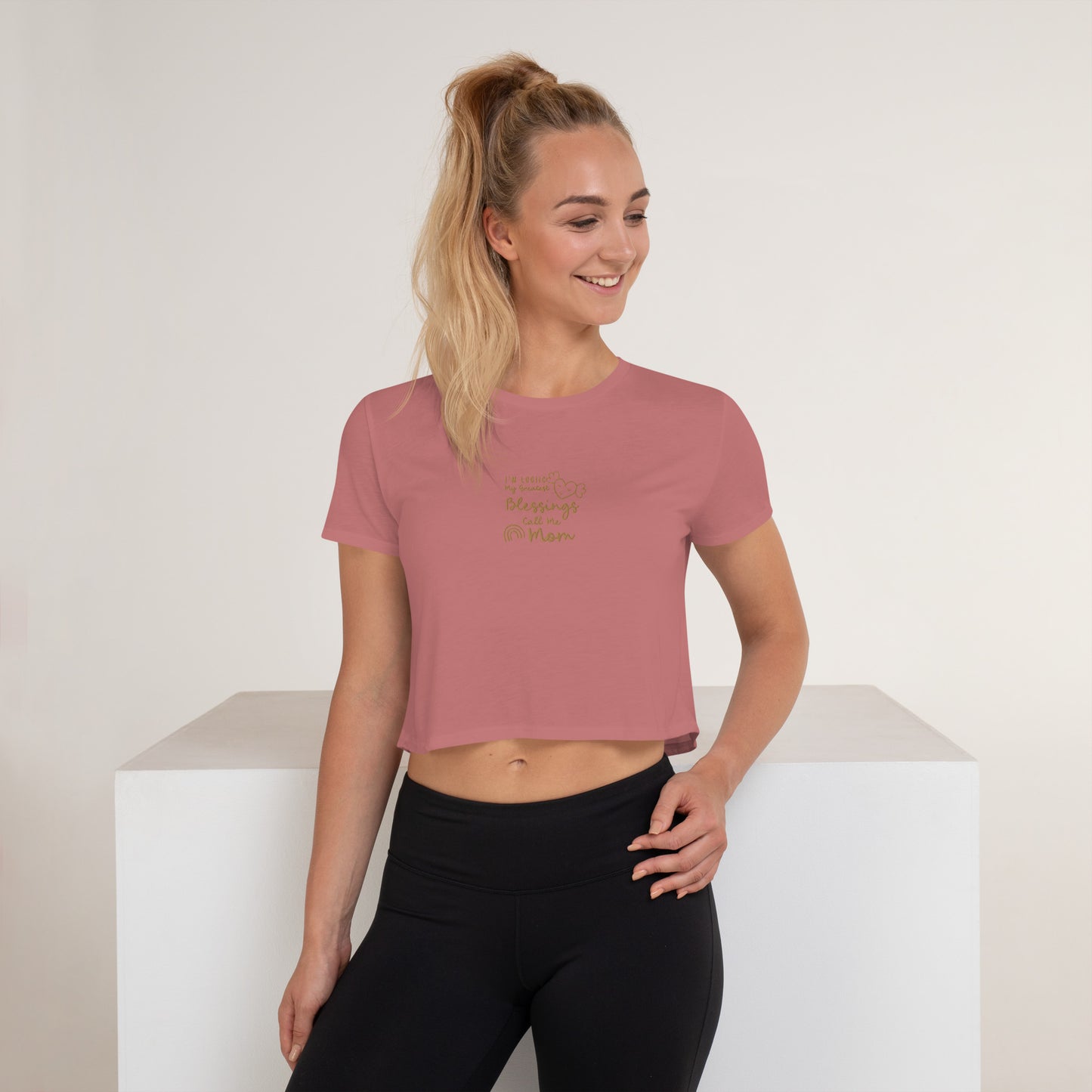 Blessings Mom Crop Tee - Shirts & Tops
