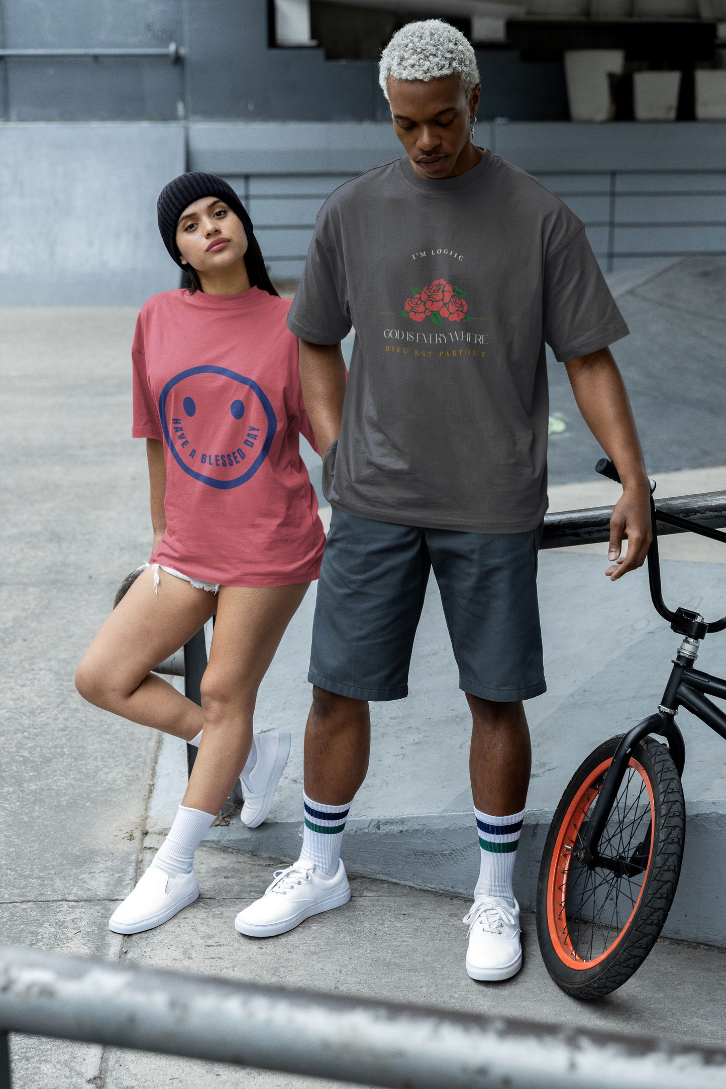 Smiley Face Unisex garment-dyed heavyweight t-shirt