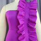 Mona Backless Purple Ruffle Dress