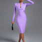 Agatha Low V Bandage dress - Lavender / XS