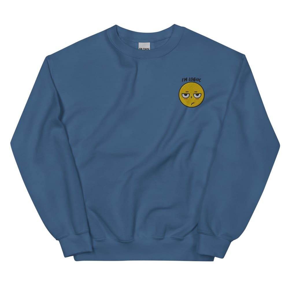 Meh Emoji Unisex Sweatshirt - Indigo Blue / S - Shirts &