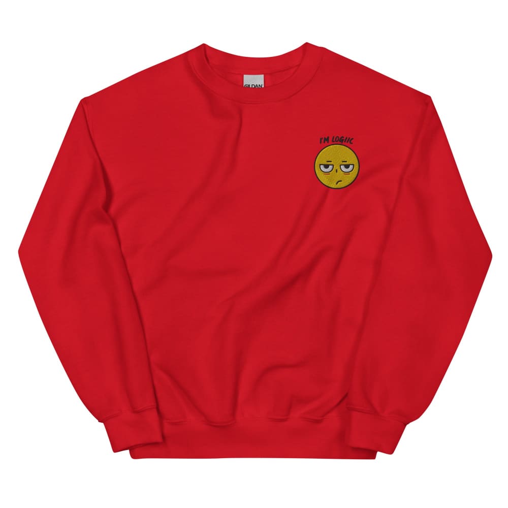 Meh Emoji Unisex Sweatshirt - Red / S - Shirts & Tops
