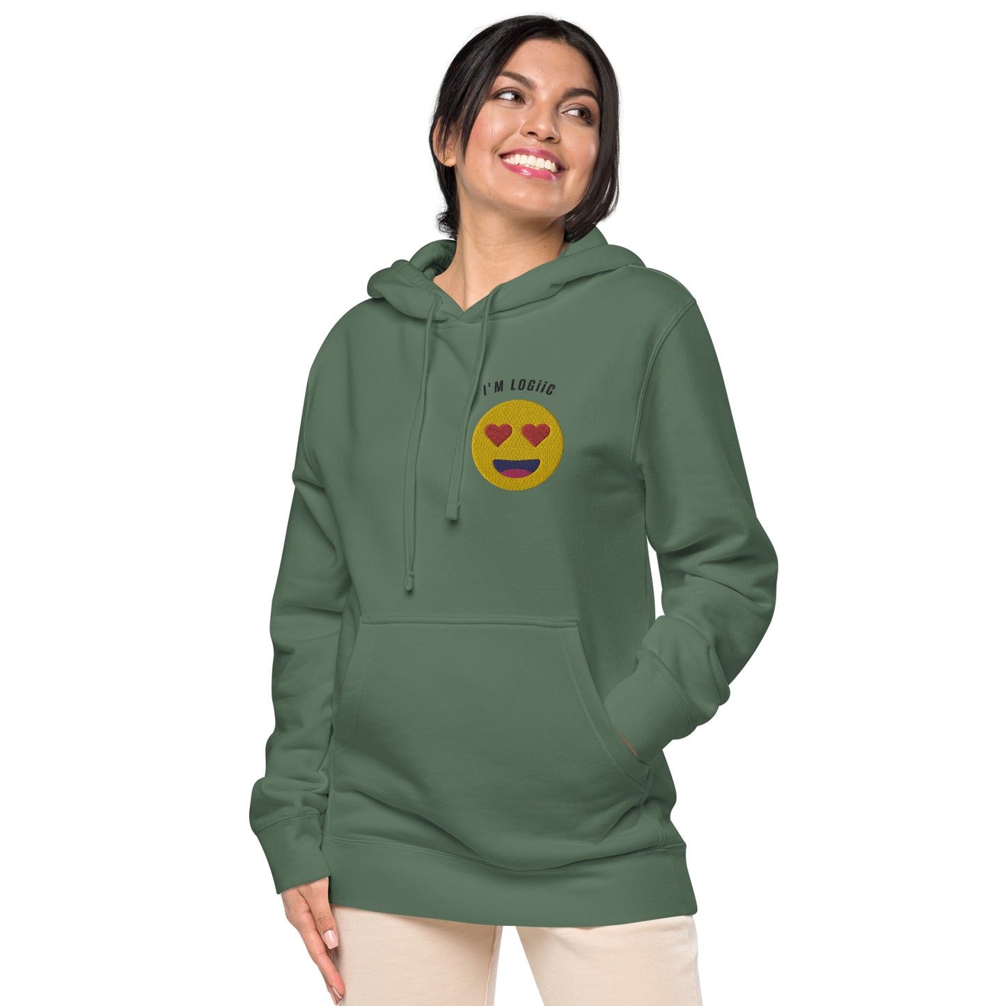 Heart Eye Emoji Unisex pigment-dyed hoodie