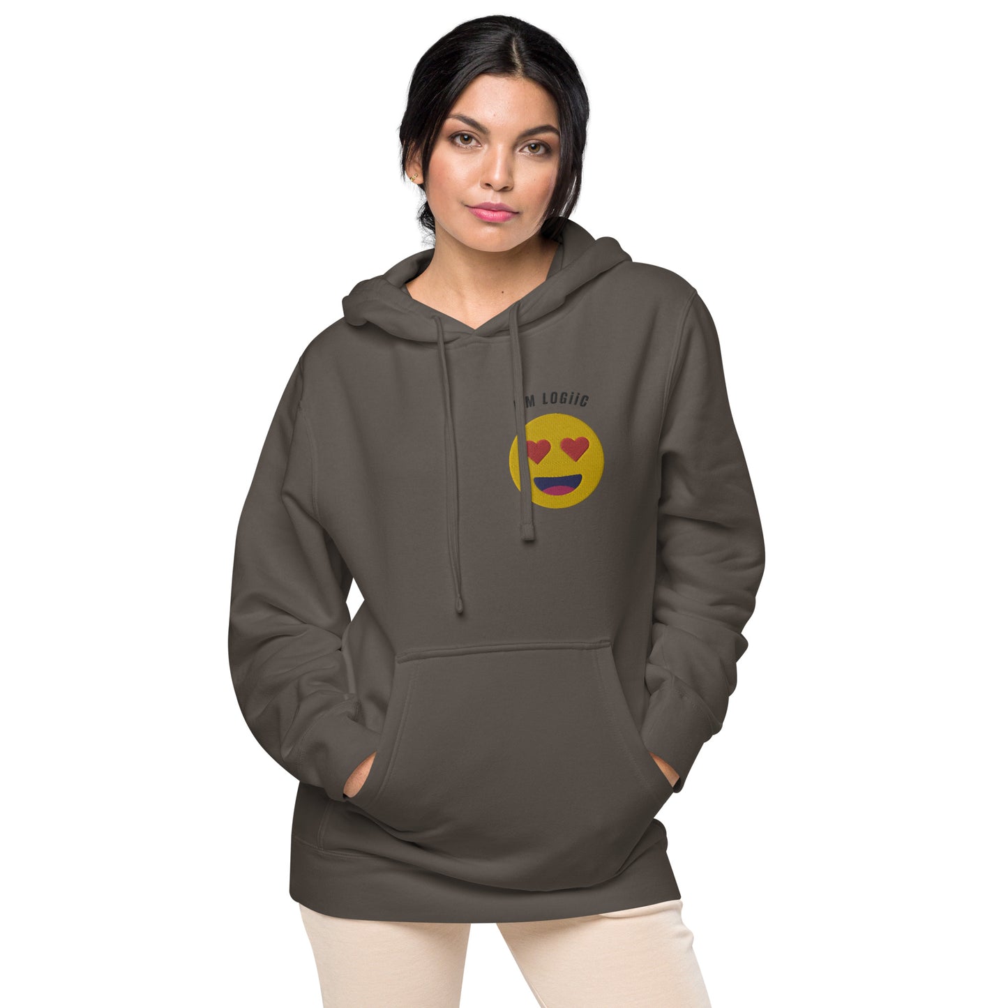 Heart Eye Emoji Unisex pigment-dyed hoodie