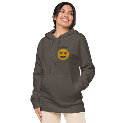 Heart Eye Emoji Unisex pigment-dyed hoodie