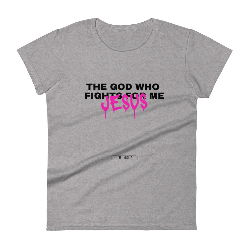 The God who fights for me Women's short sleeve t-shirt