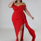Cassidy Ruffle Slit Dress
