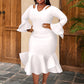 Arleena Long Sleeve Dress - White / L