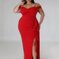Cassidy Ruffle Slit Dress