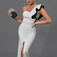 Makayla One Shoulder Dress - White / XS
