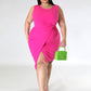 Gina Slit Bodycon Dress - Rose / XL