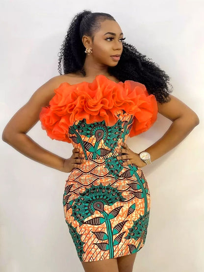Jubilee African Dress - Orange / S