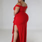Cassidy Ruffle Slit Dress
