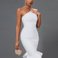 Clover One Shoulder Bandage Dress - White / XS