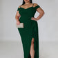 Cassidy Ruffle Slit Dress - Green / L