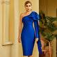 One Shoulder Bow Bandage Dress - dresses