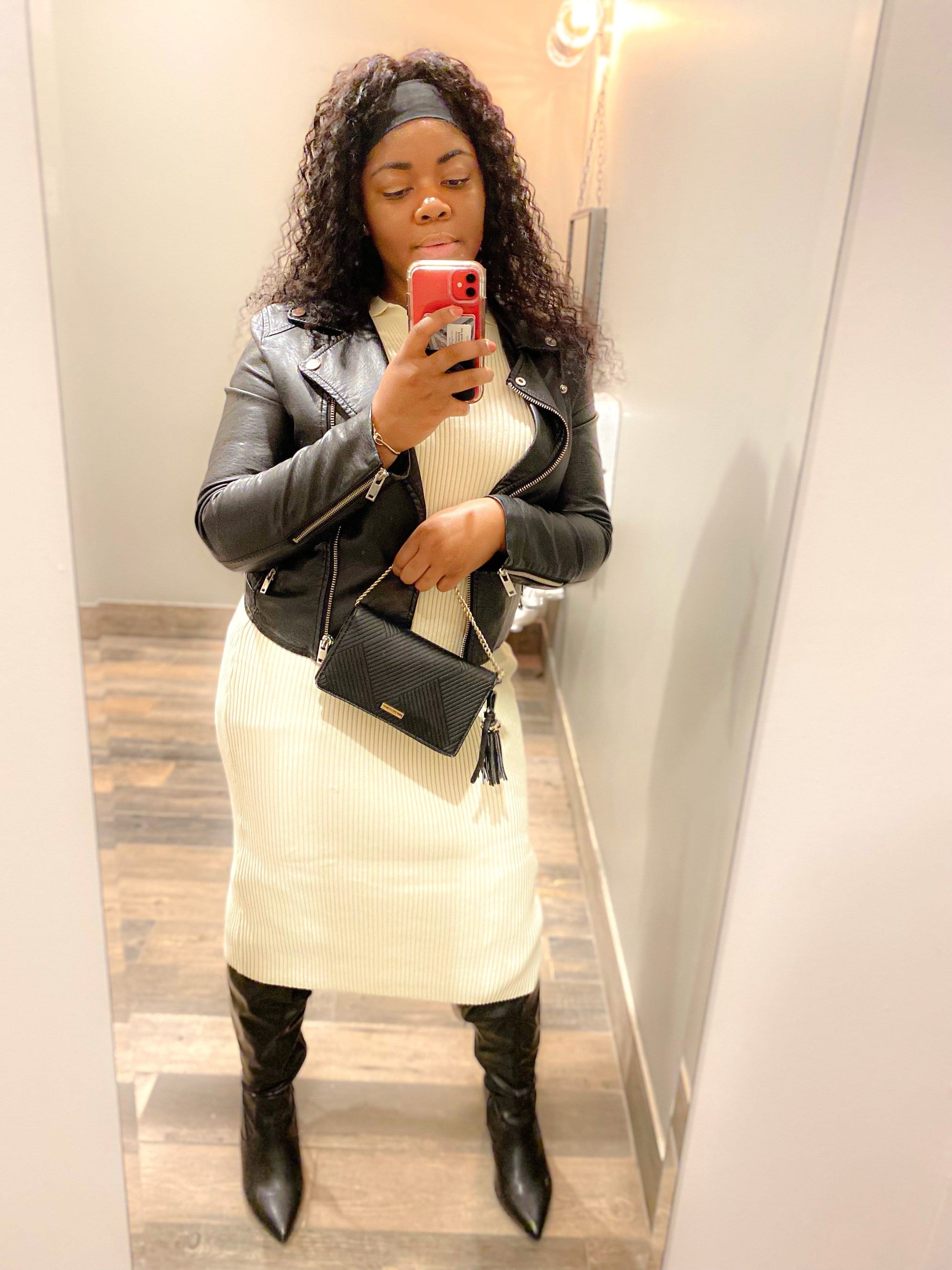Very Thick Cream Knitted Dress - dresses Dresses