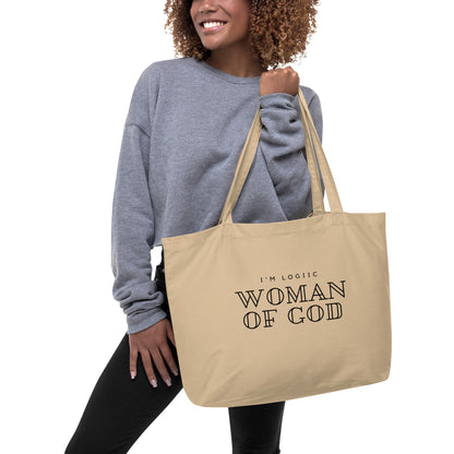 Woman of God Large organic tote bag - Shopping Totes